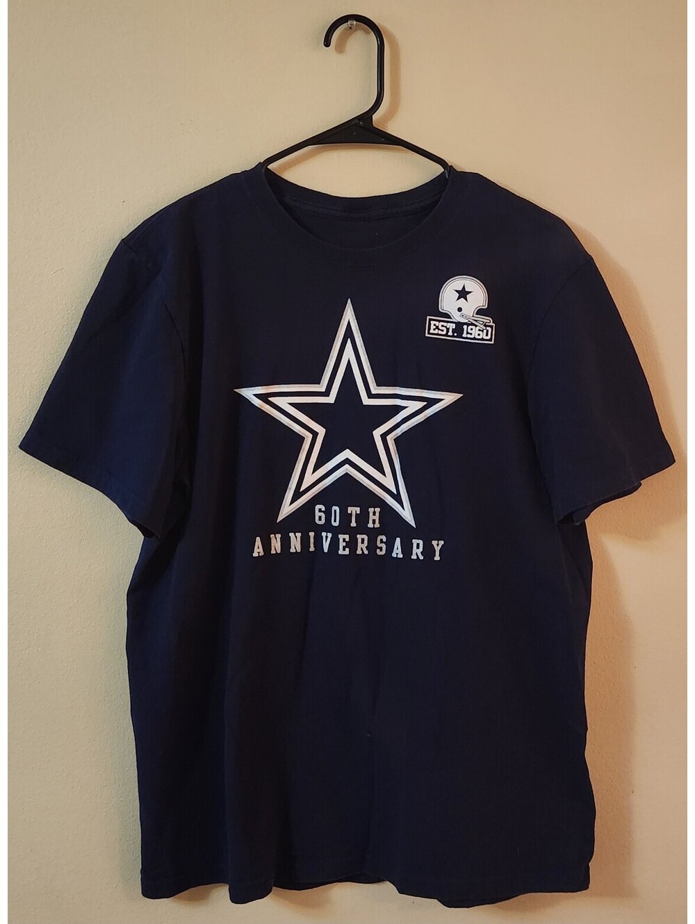Dallas Cowboys 60th Anniversary T-Shirt Est. 1960 Men's Size Medium Blue NFL